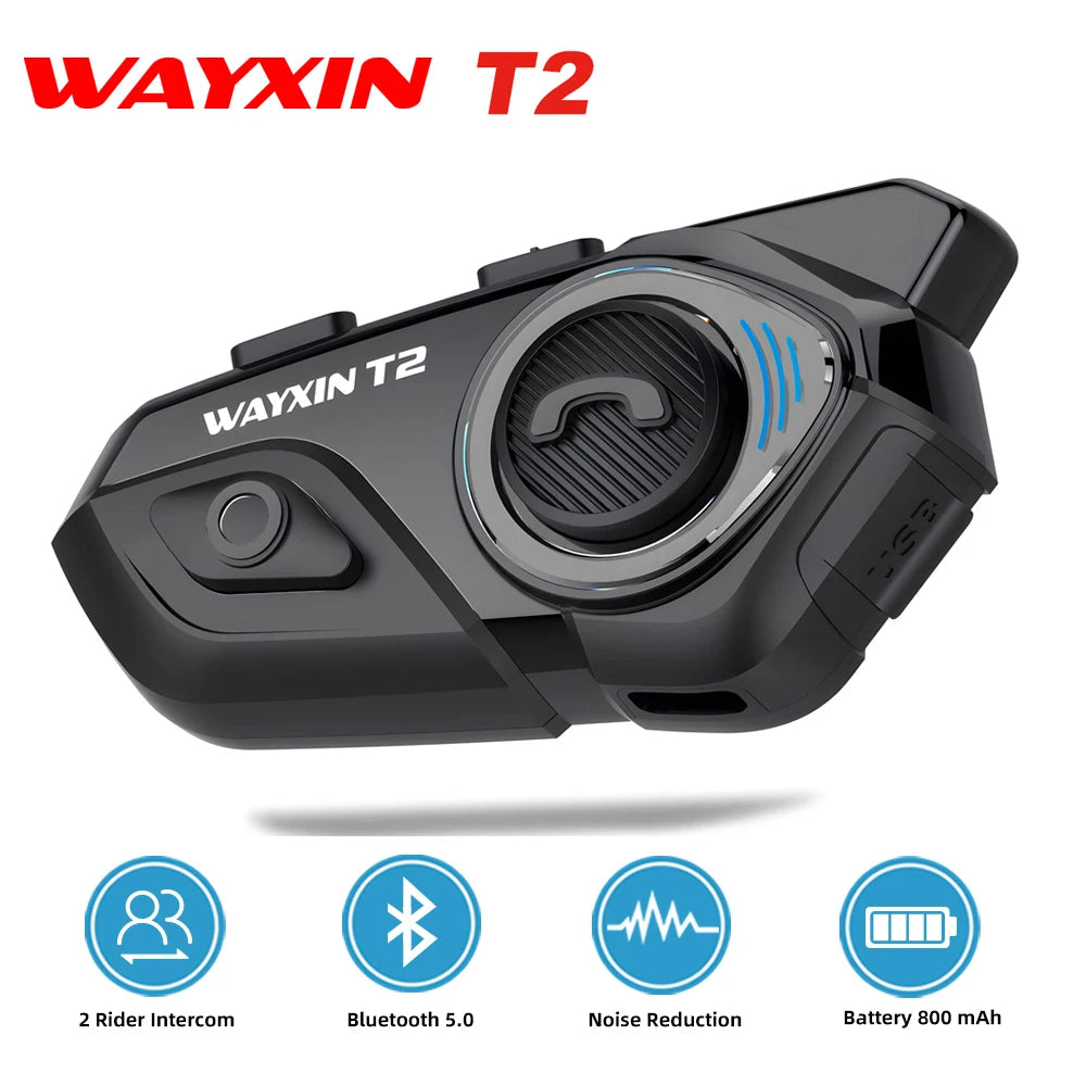 WAYXIN T2 Bluetooth Motorcycle Helmet Intercom
