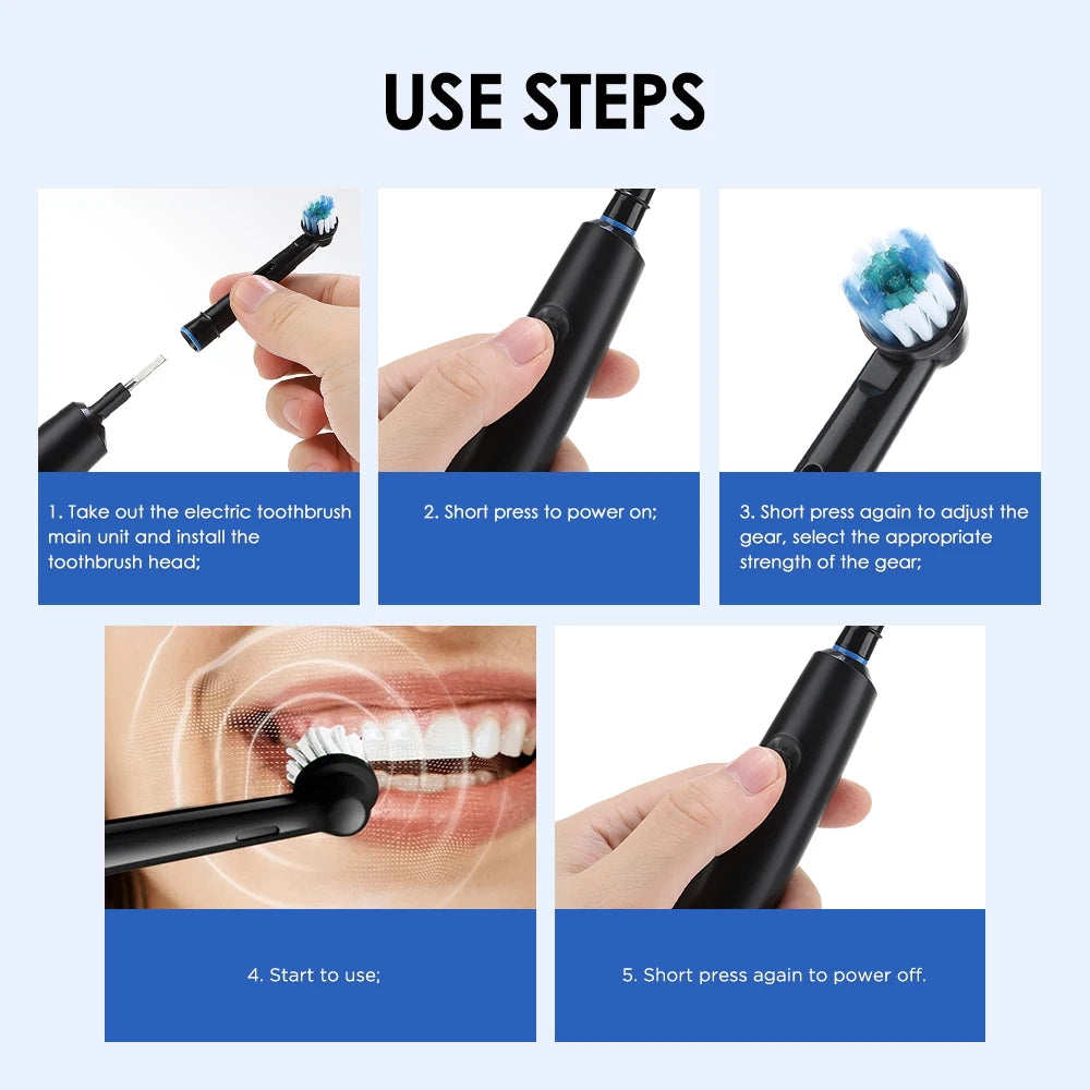 Smart Rotating Electric Toothbrush for Adults
