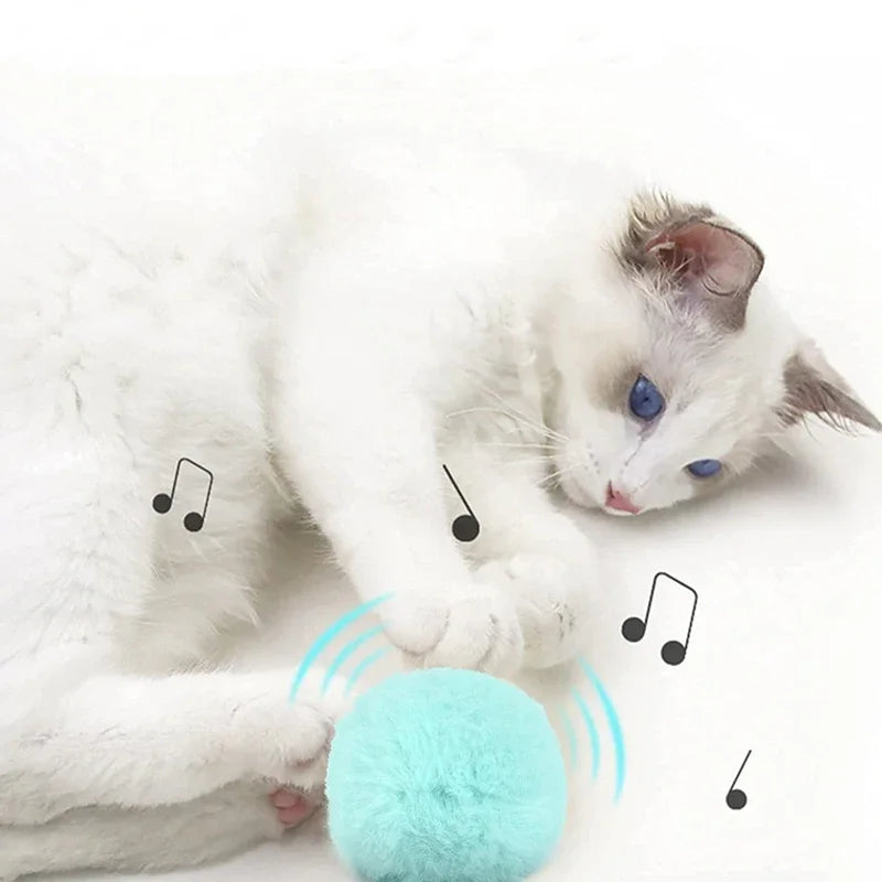 Smart Plush Cat Toy – Electric Catnip Squeaky Ball