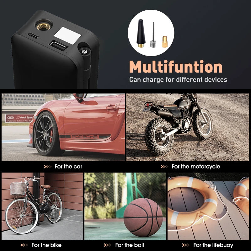 CARSUN Cordless Tire Inflator – Inflate Anywhere, Anytime!