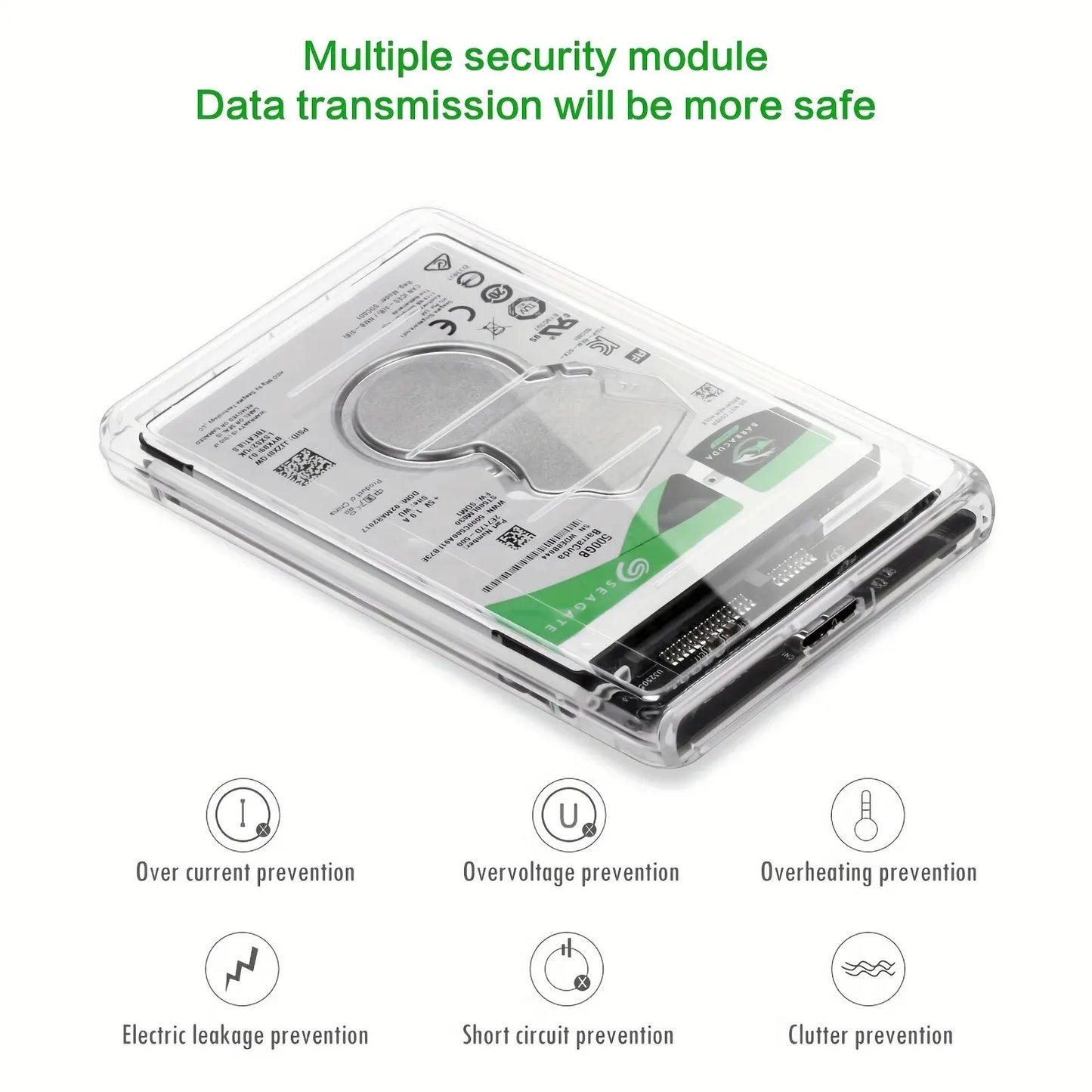 2.5" HDD/SSD Enclosure – USB 3.0 Transparent Case