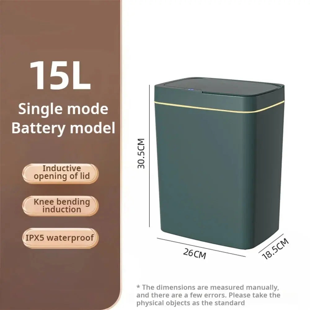 15L White Smart Sensor Trash Can – Auto Bagging
