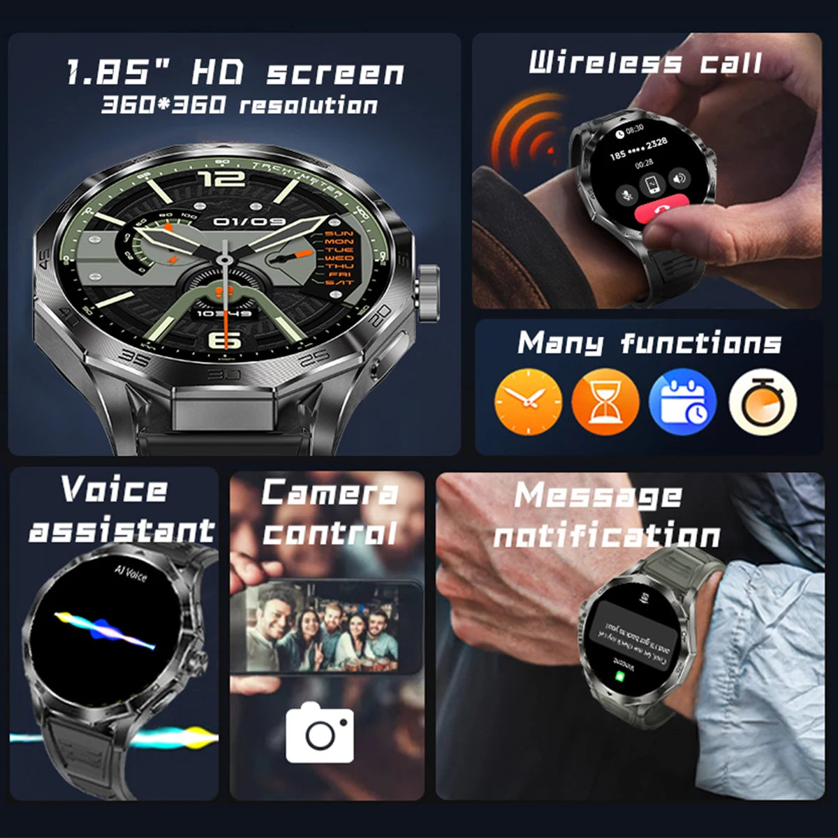 HD Smart Watch with Wireless Calls & Health Tracking