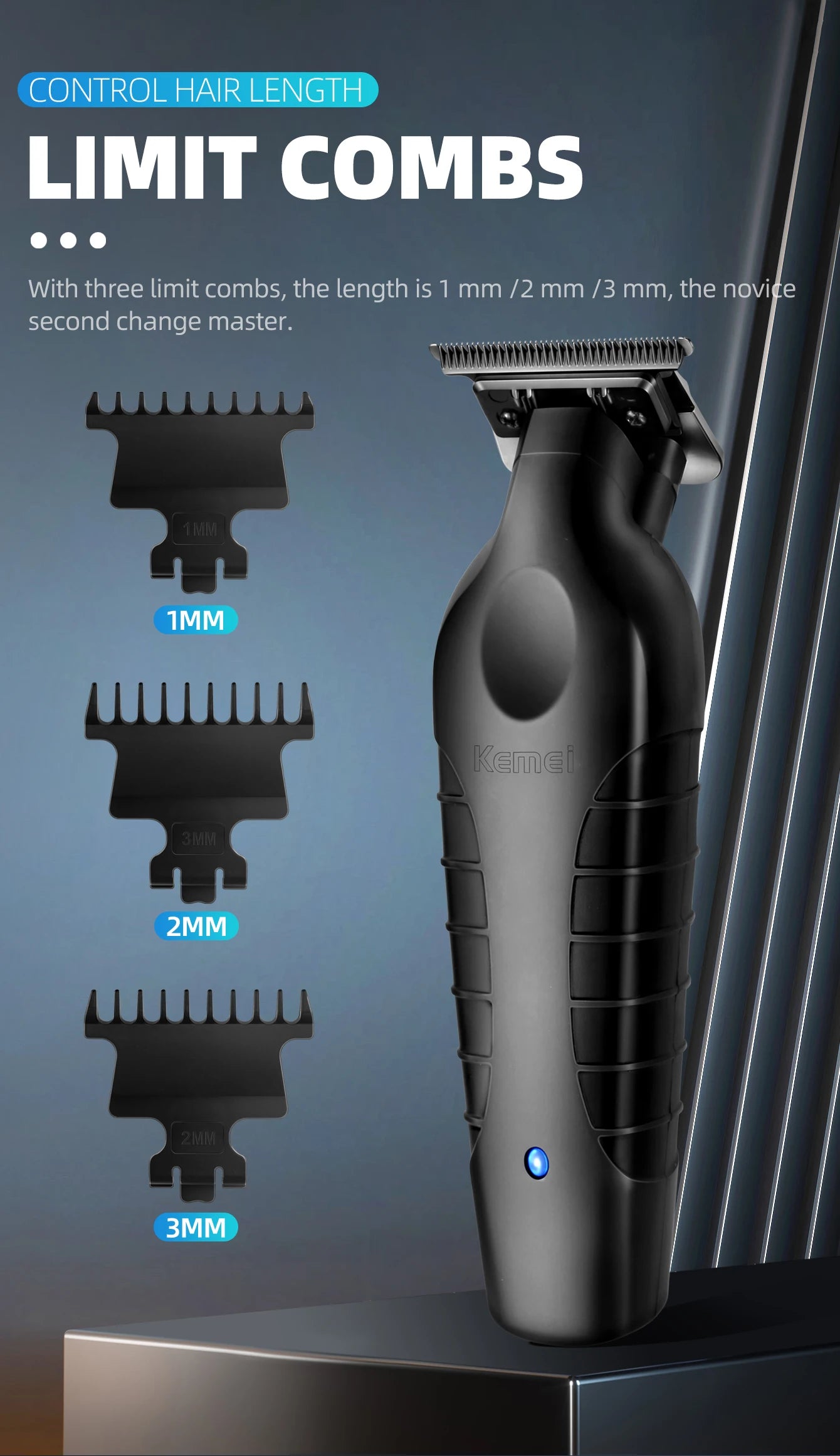 Kemei KM2299 Professional Hair Clipper Zero Gapped Carving Clipper