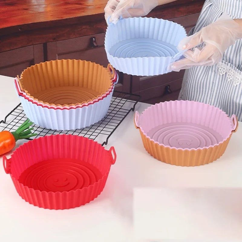 Reusable Silicone Airfryer Pan Liner – Easy Cleaning & Versatile Use
