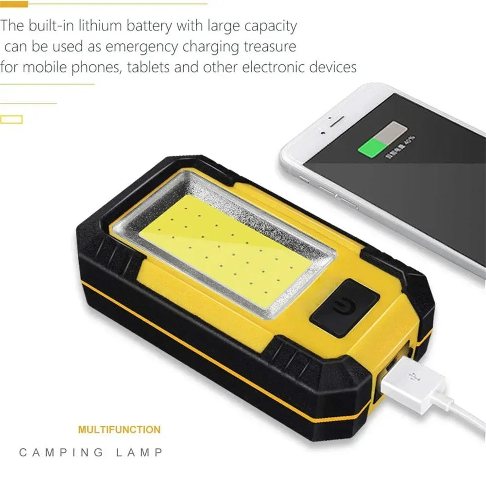 Rechargeable LED Flashlight & Work Light with Power Bank