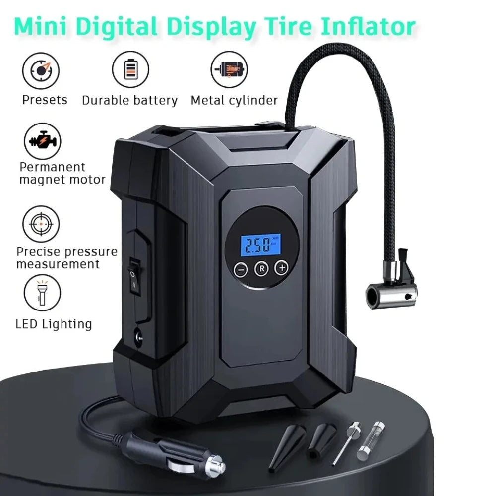 Suitu 12V Portable Car Air Compressor – Digital Tyre Inflator