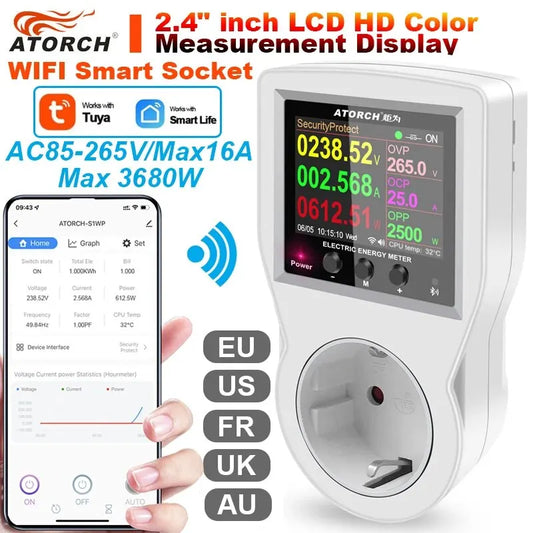 Tuya WiFi Smart Socket with Energy Meter