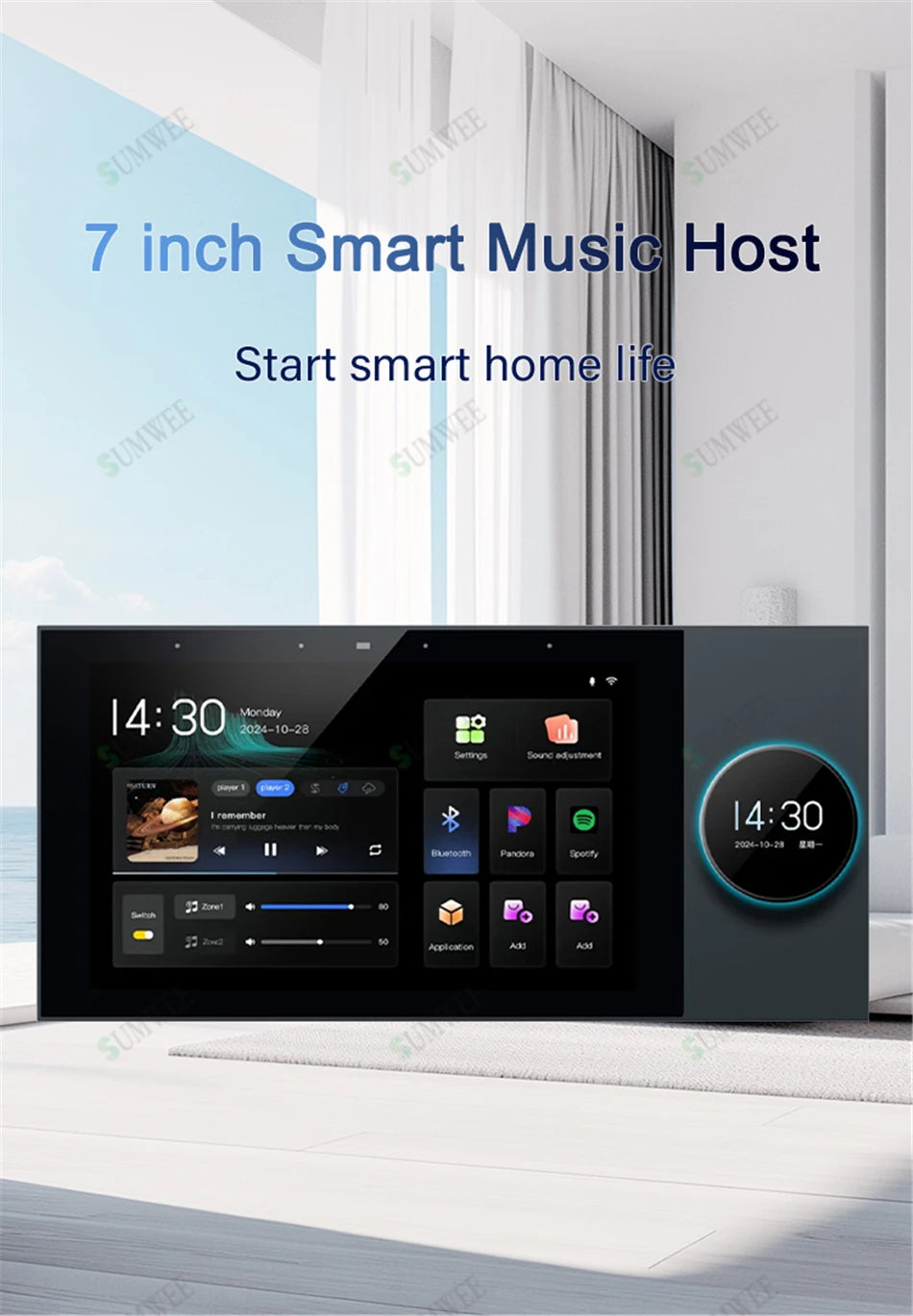 Smart In-Wall WiFi Audio System with Zigbee Hub