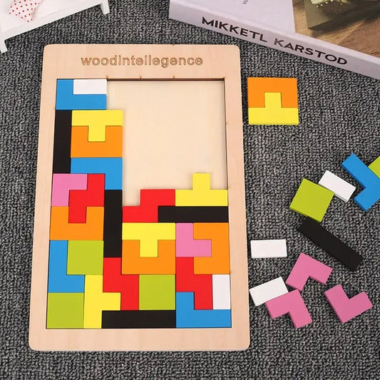 Montessori Wooden Puzzle Blocks – Brain-Boosting 3D Fun!