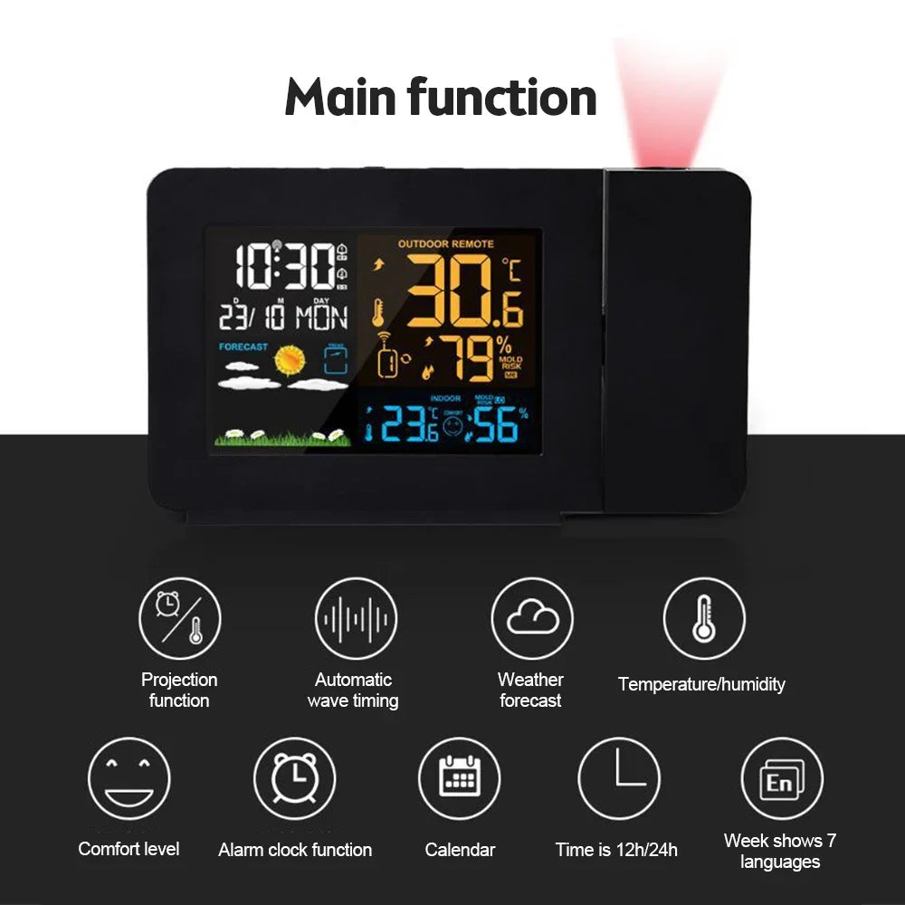 Smart Atomic Clock with Wireless Sensor & Projection