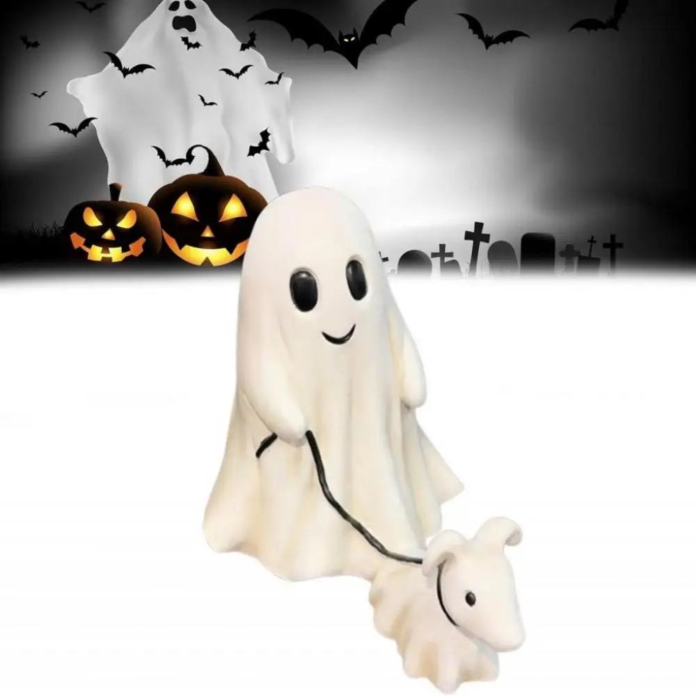 Halloween Ghost Walking Dog Resin Statue