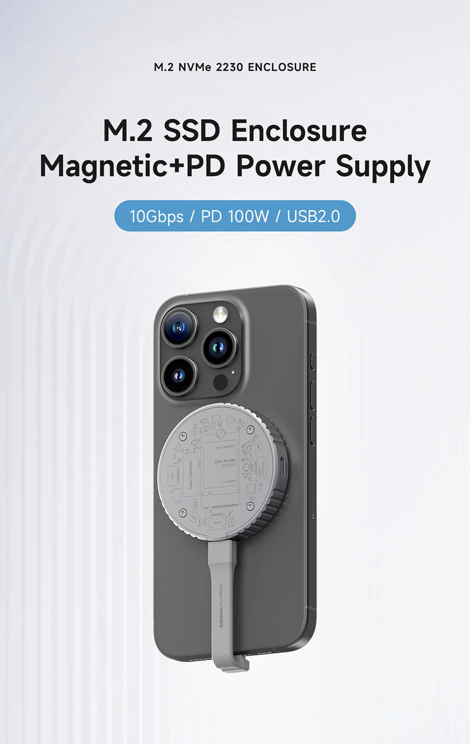 Upgrade storage with Hagibis Magnetic M.2 SSD enclosure!