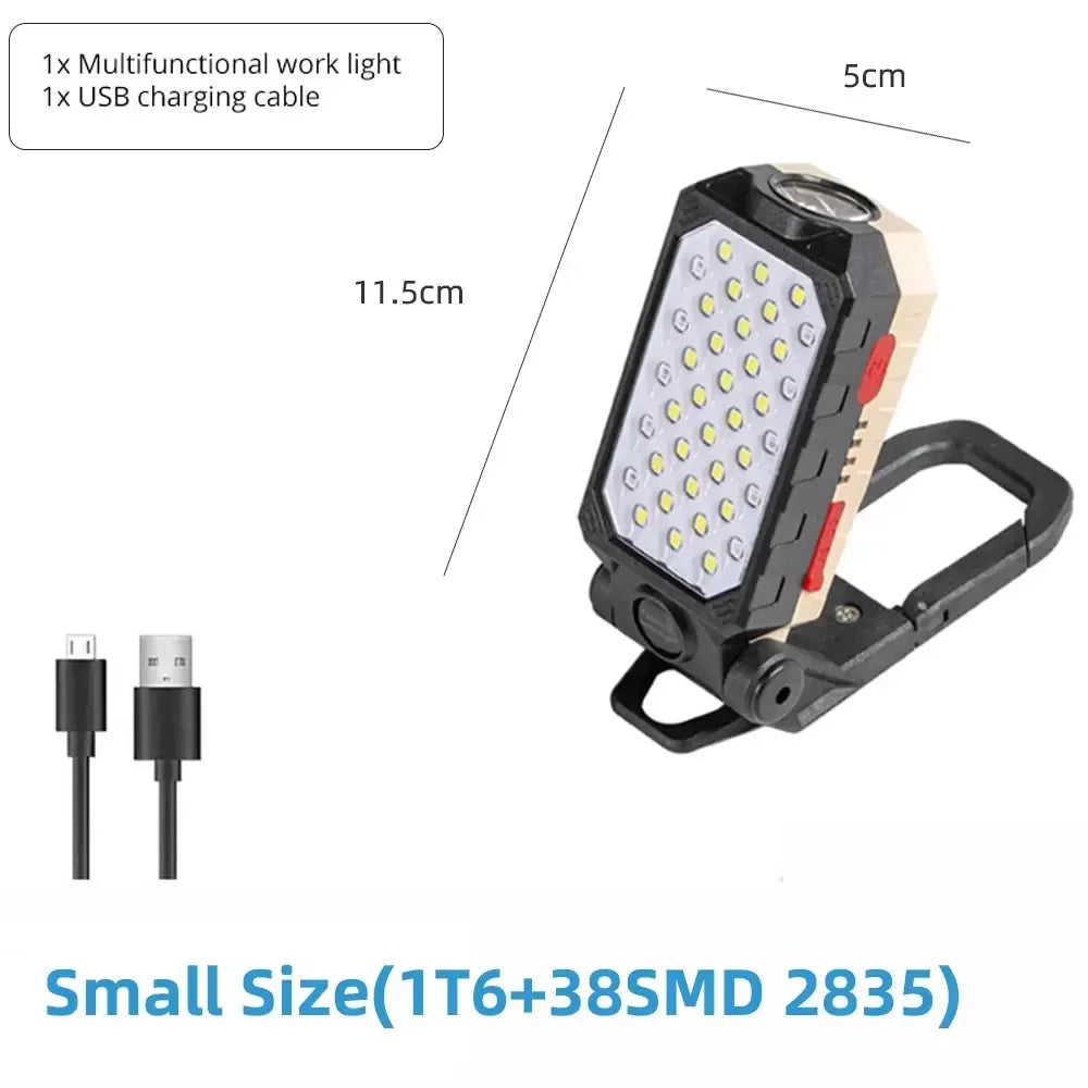 Rechargeable LED Flashlight & Work Light with Power Bank
