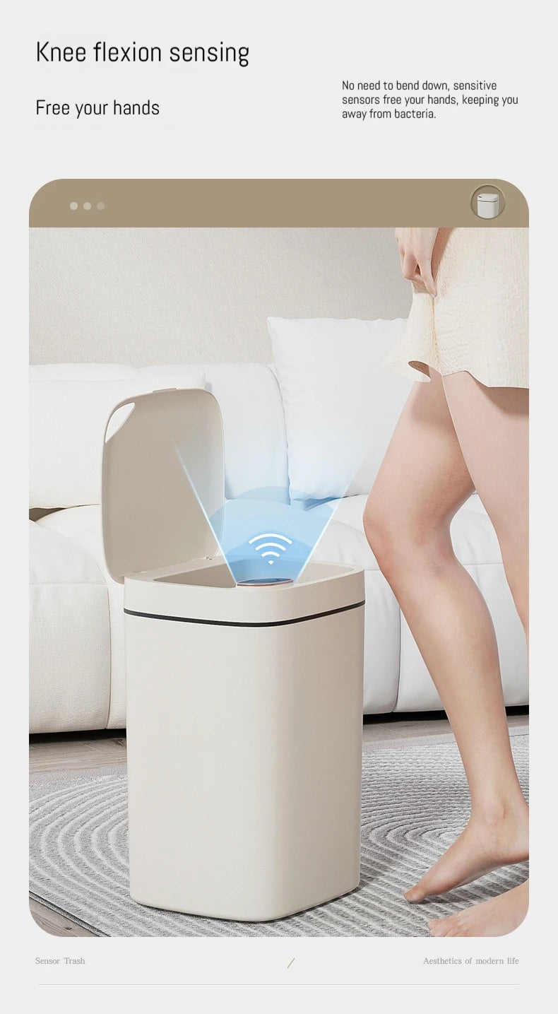 16L Smart Non-Contact Bathroom Trash Can