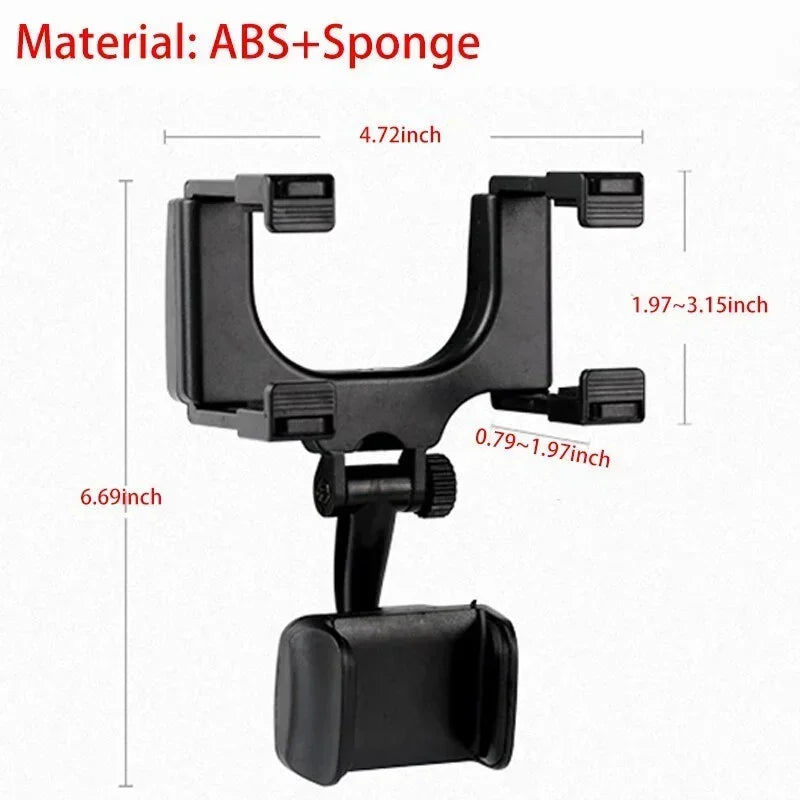 Foldable Rearview Mirror Car Phone Holder