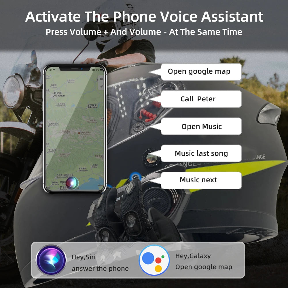 WAYXIN T2 Bluetooth Motorcycle Helmet Intercom