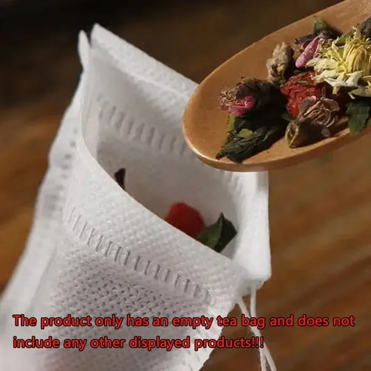 100 Pcs Disposable Tea Filter Bags with String