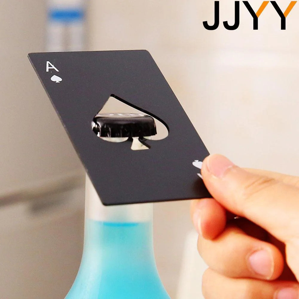 JJYY Black Poker Card Bottle Opener – Stylish & Functional Bar Tool