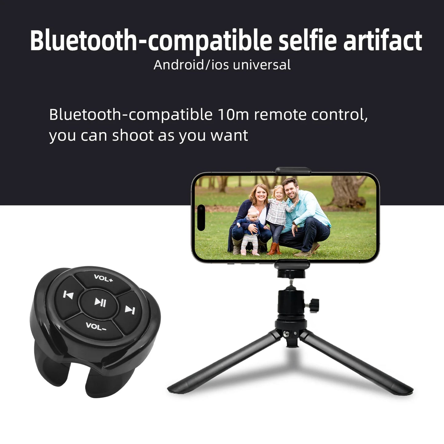 Wireless Bluetooth Media Button Controller for Vehicles