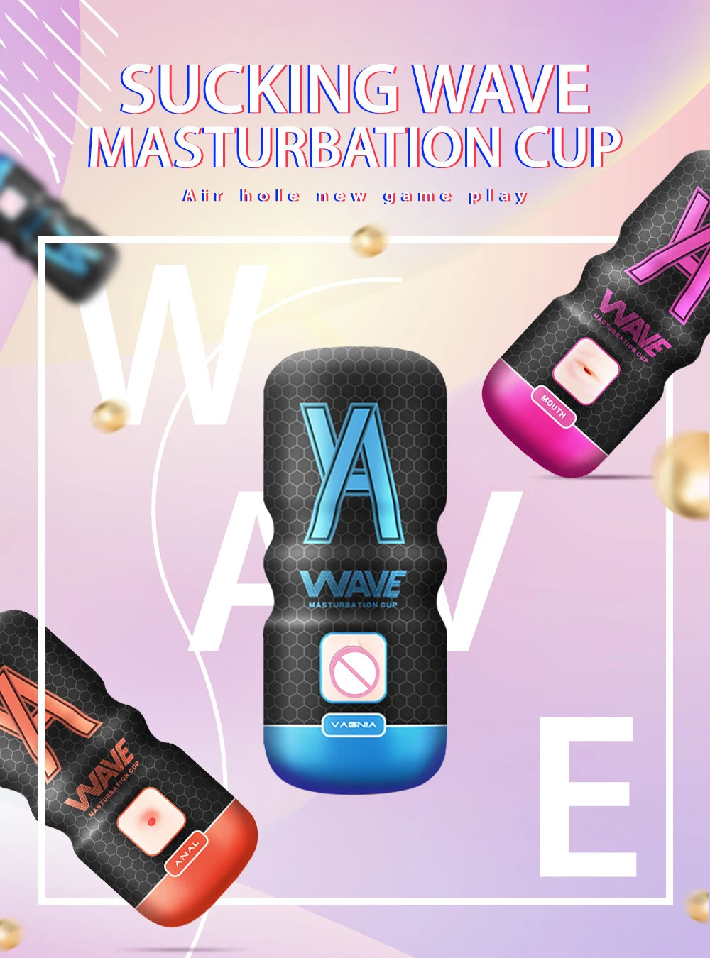 WAVE Powerful Sucking Masturbator Cup