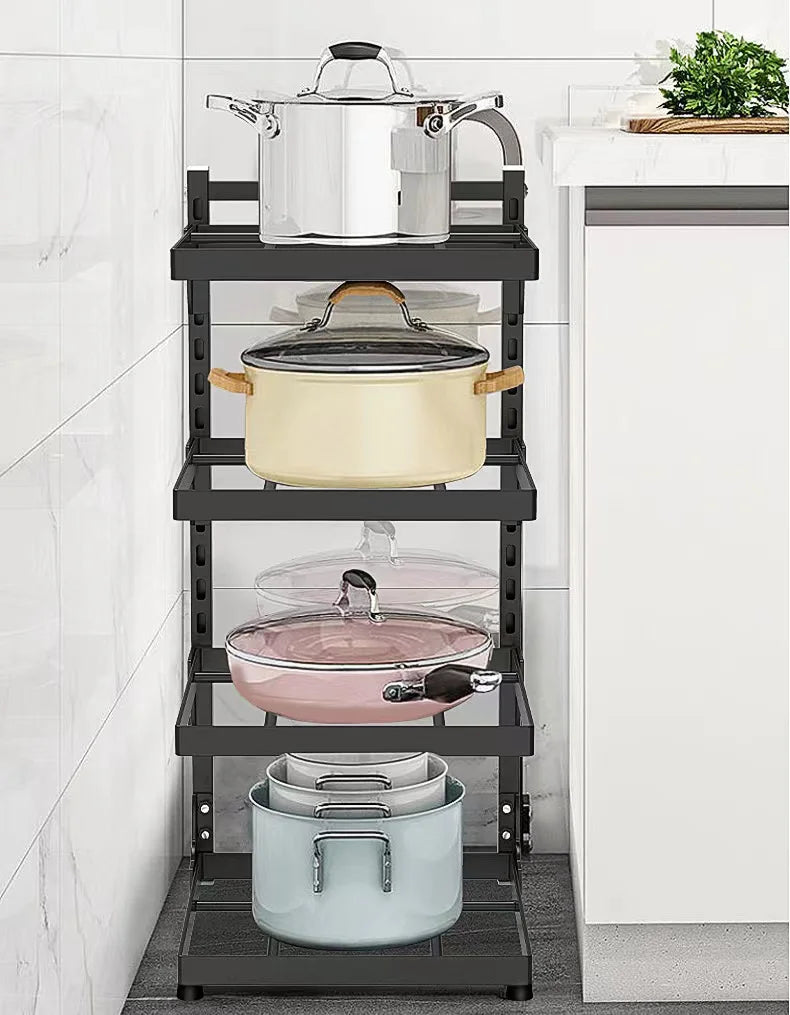 Kitchen Sink Storage Rack – Multi-Layer Adjustable Pot & Pan Organizer