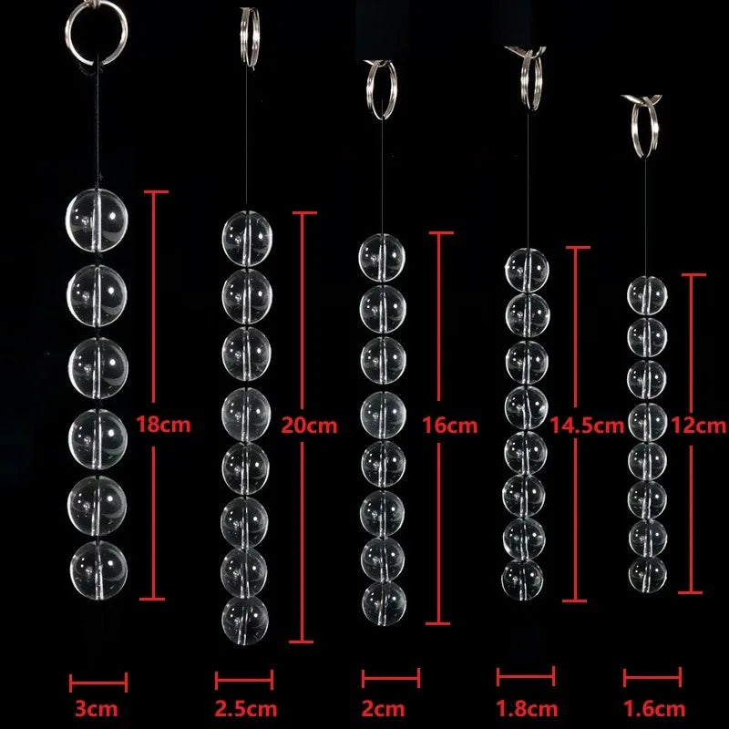 5 Sizes Glass Anal Beads Butt Plug Set