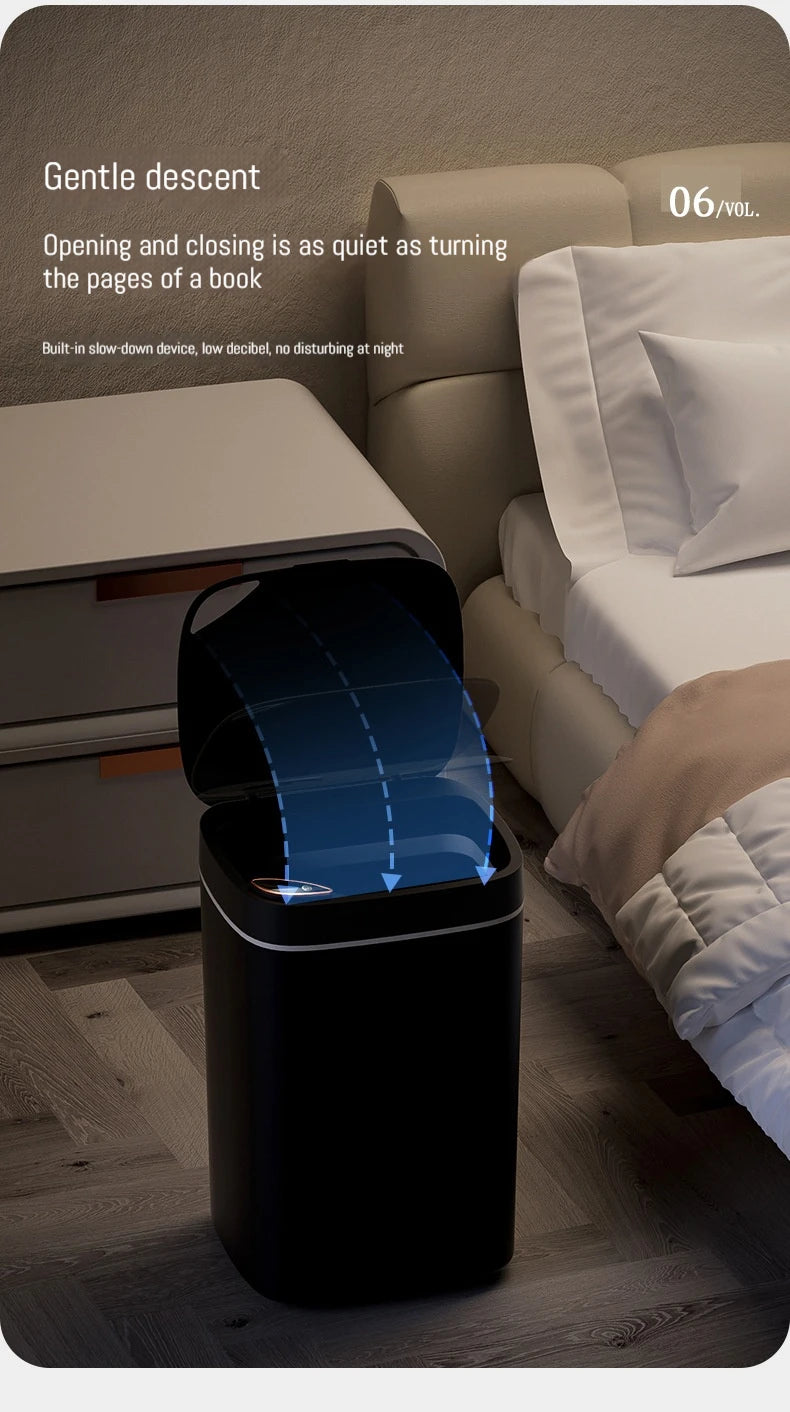 16L Smart Non-Contact Bathroom Trash Can