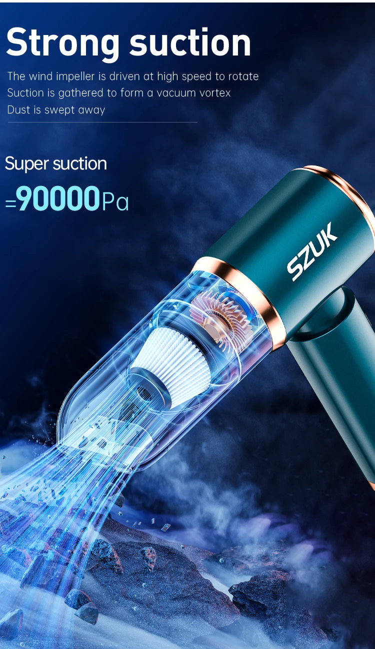 Wireless Mini Car Vacuum Cleaner – Strong Suction