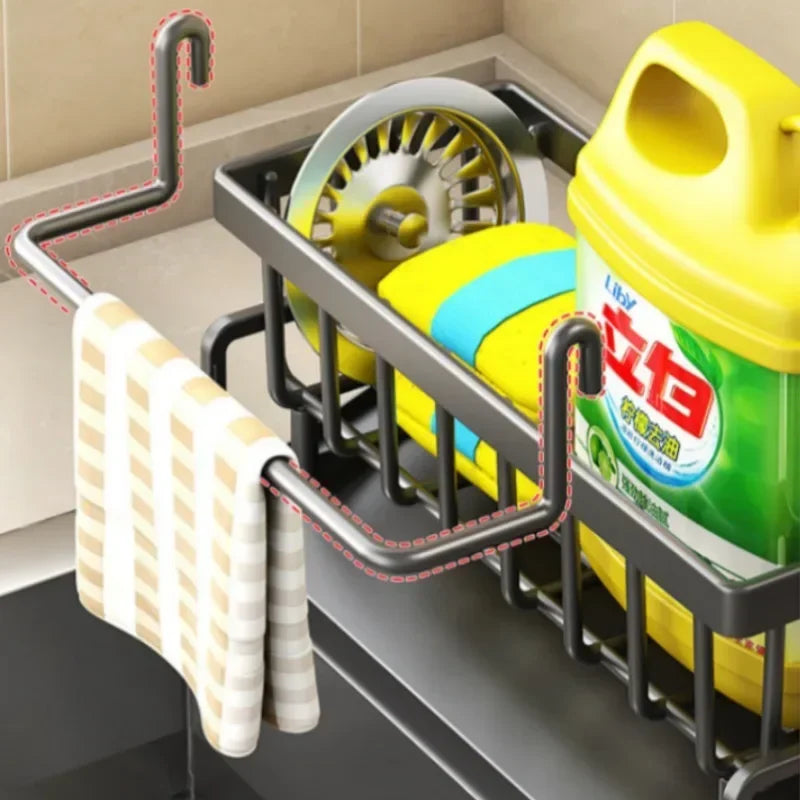 Multifunctional Sponge Rack Drainer – Kitchen Sink Organizer Shelf