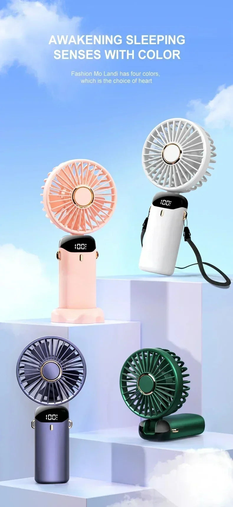 Rechargeable Neck Fan Mini Air Cooler