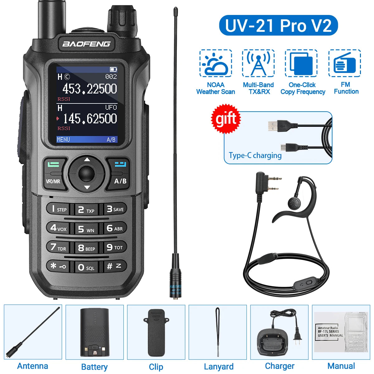 Baofeng UV-21 Pro V2 Waterproof Long-Range Radio