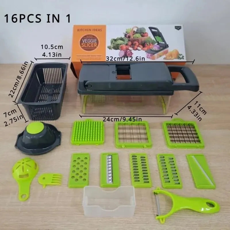 16-in-1 Vegetable Chopper & Slicer Kitchen Set