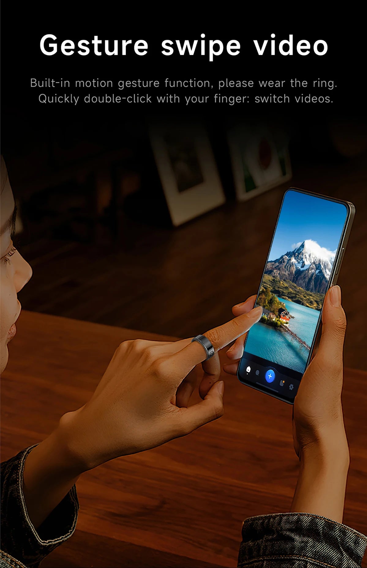 Smart Ring 5ATM Waterproof with Gesture Control