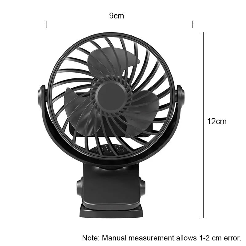 Portable 720° Rotating Clip Fan with Light