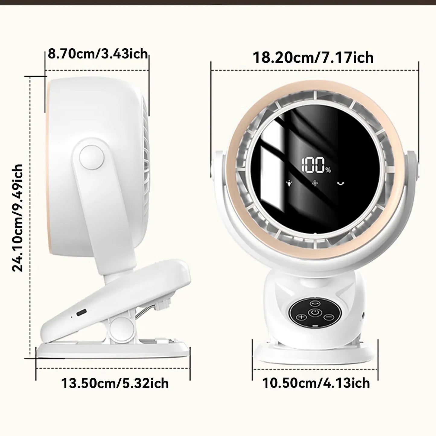 5-Speed Ultra-Quiet Car & Camping Fan