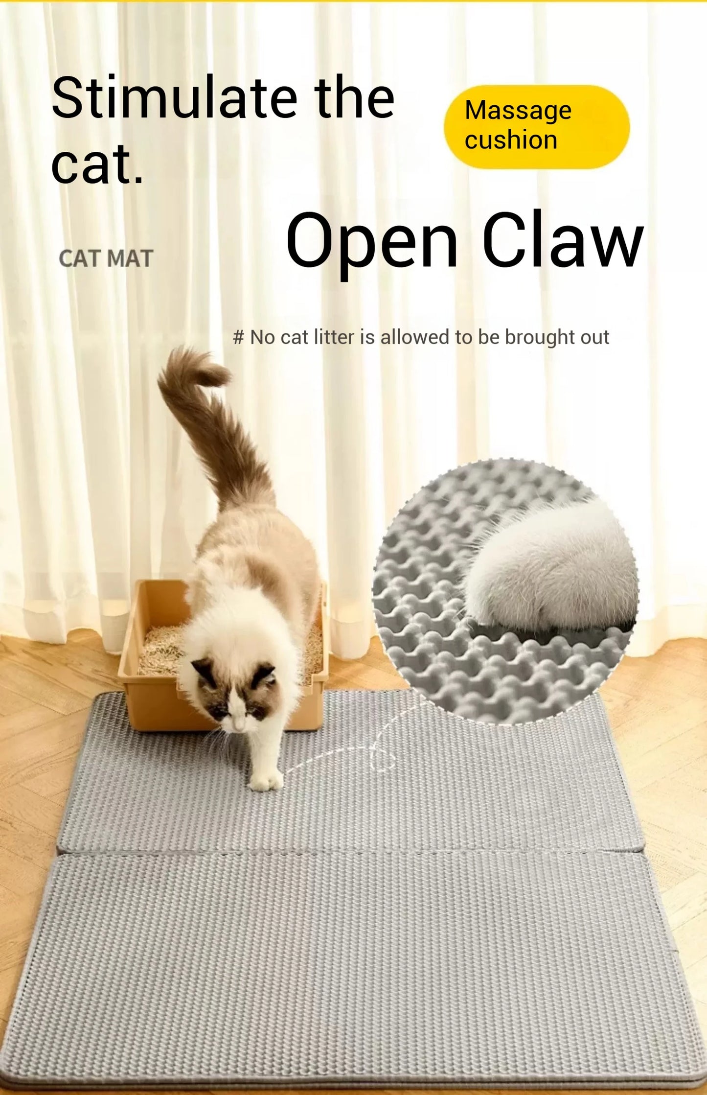 Large Cat Litter Mat – Waterproof & Double Layer for Easy Cleanup!