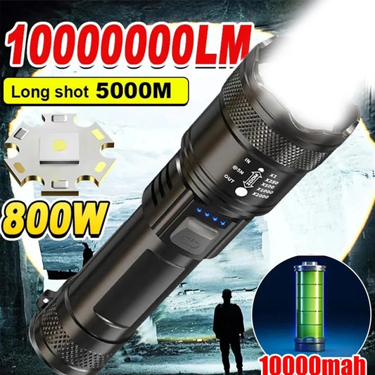 2000LM Tactical LED Flashlight USB Rechargeable