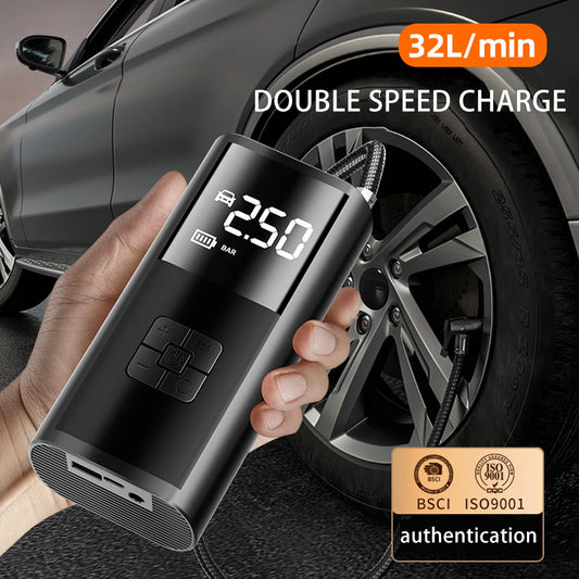 Portable Wireless Electric Car Air Pump with LED Light