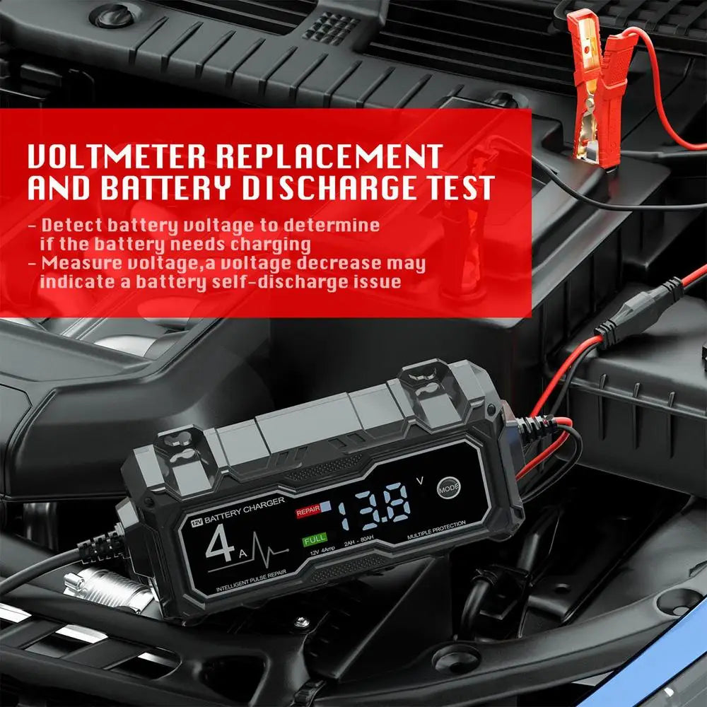 Smart Car Battery Charger & Maintainer with LED Display