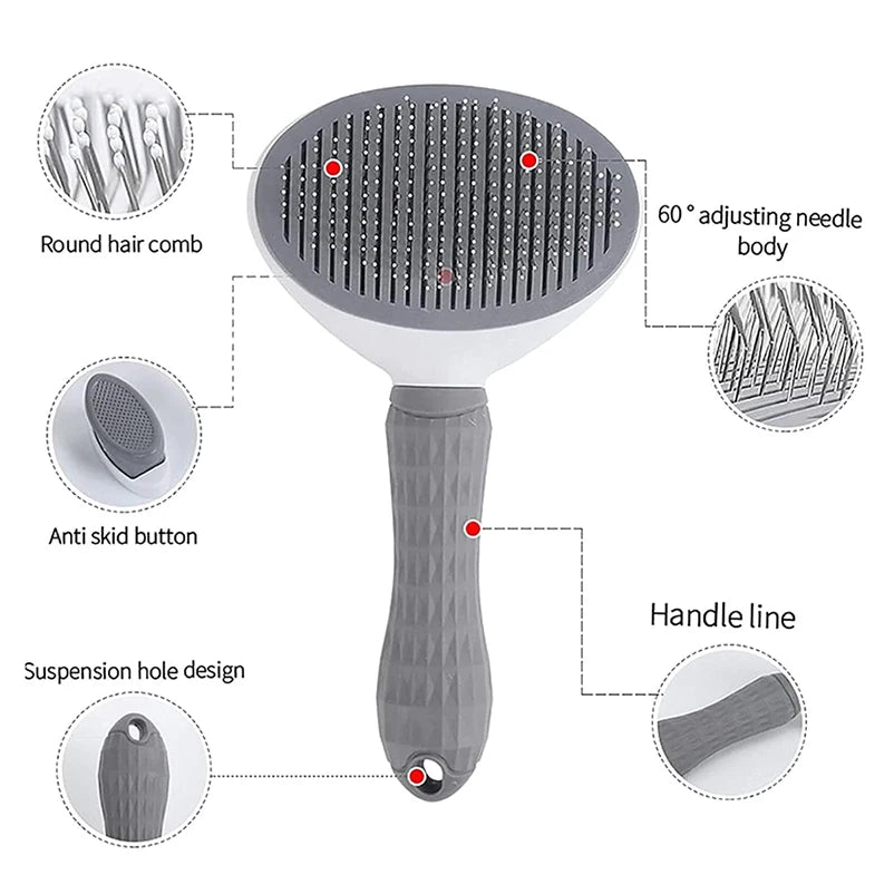 Pet Grooming Brush for Long-Haired Dogs – Hair Removal Comb