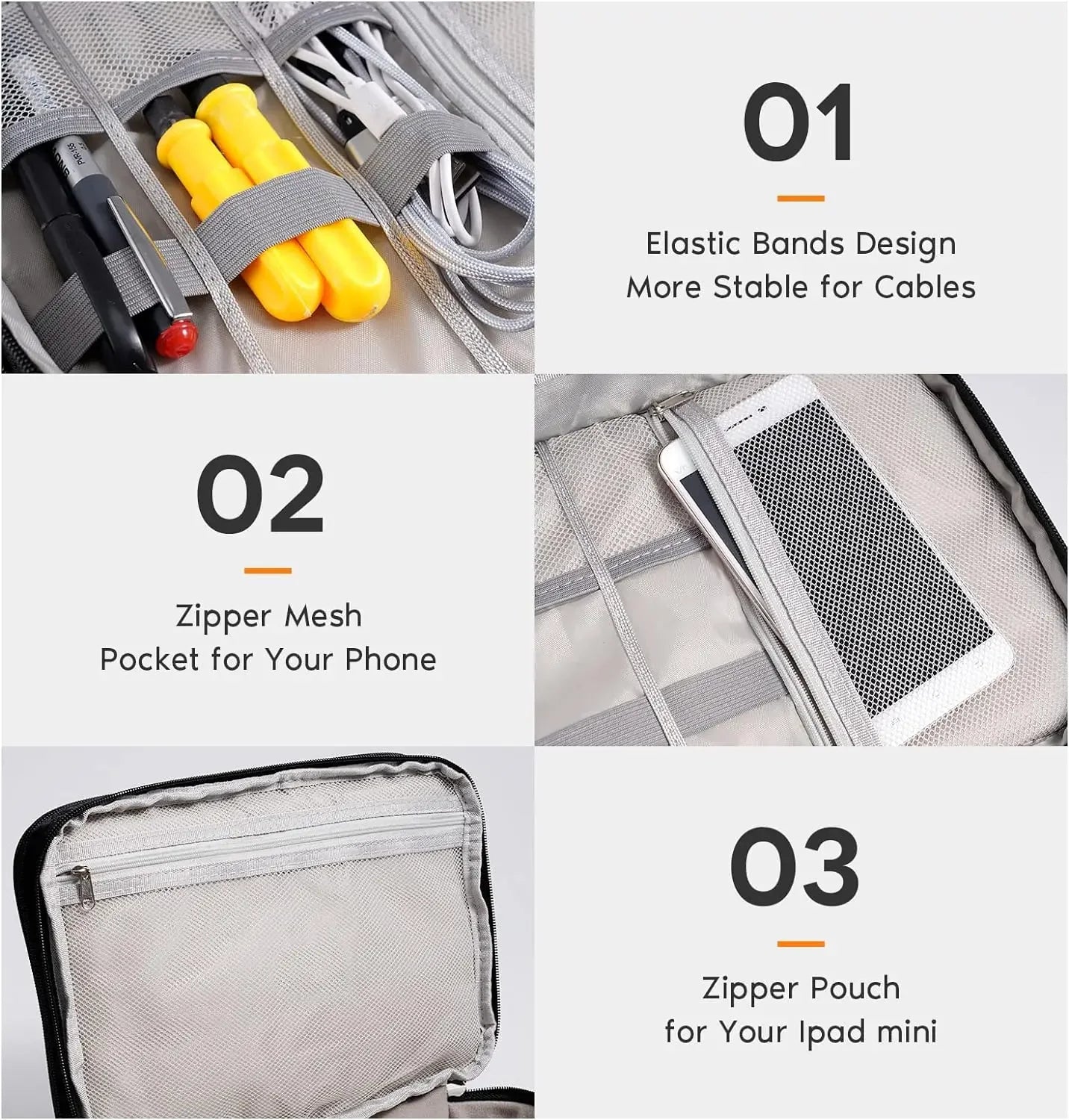 Waterproof Cable Organizer Travel Bag