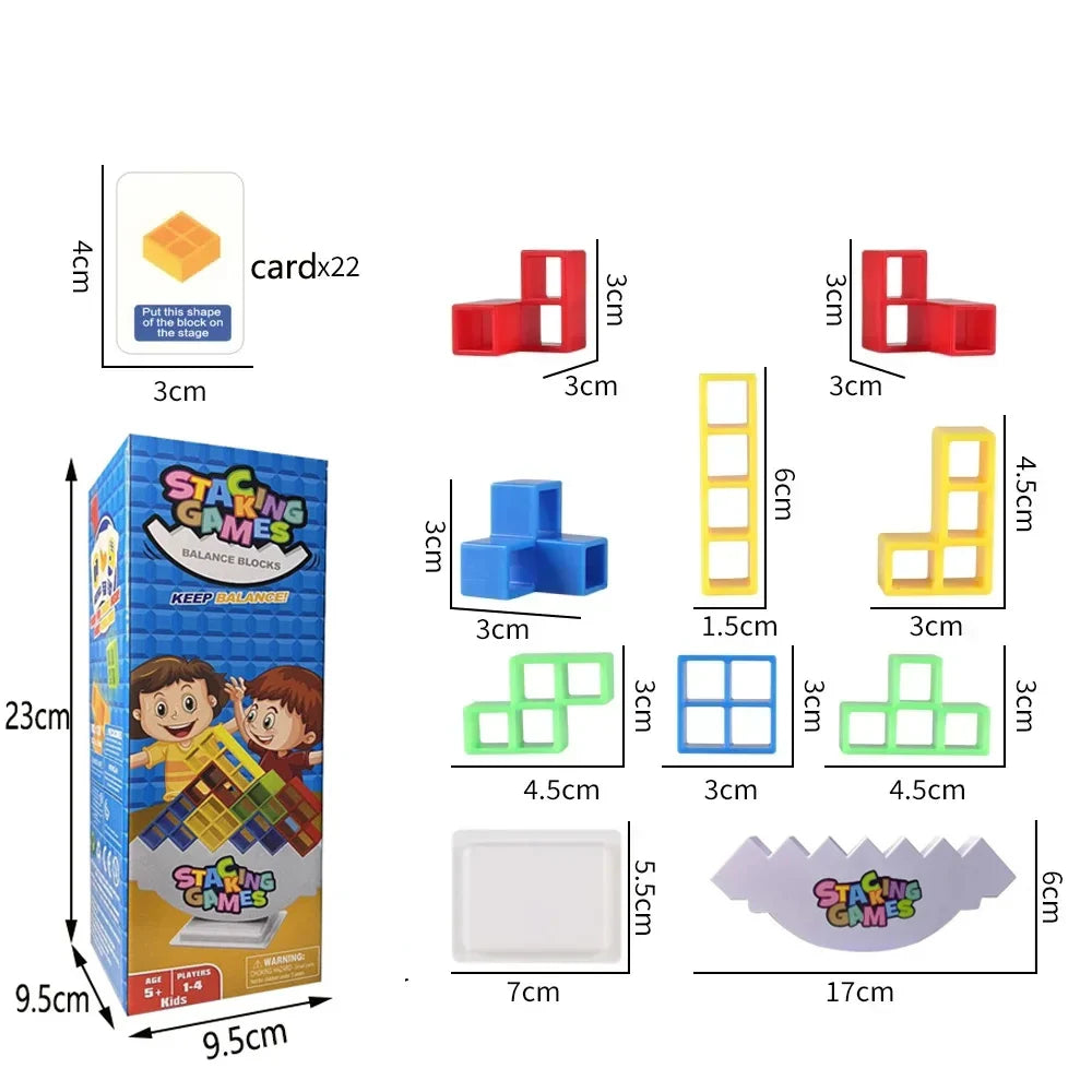 Balance Stacking Tetra Tower Block Game for Kids