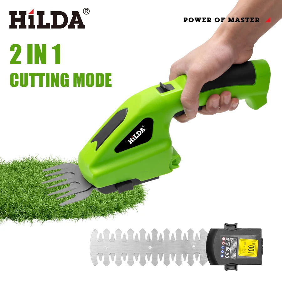 HILDA 2-in-1 Cordless Hedge & Grass Trimmer