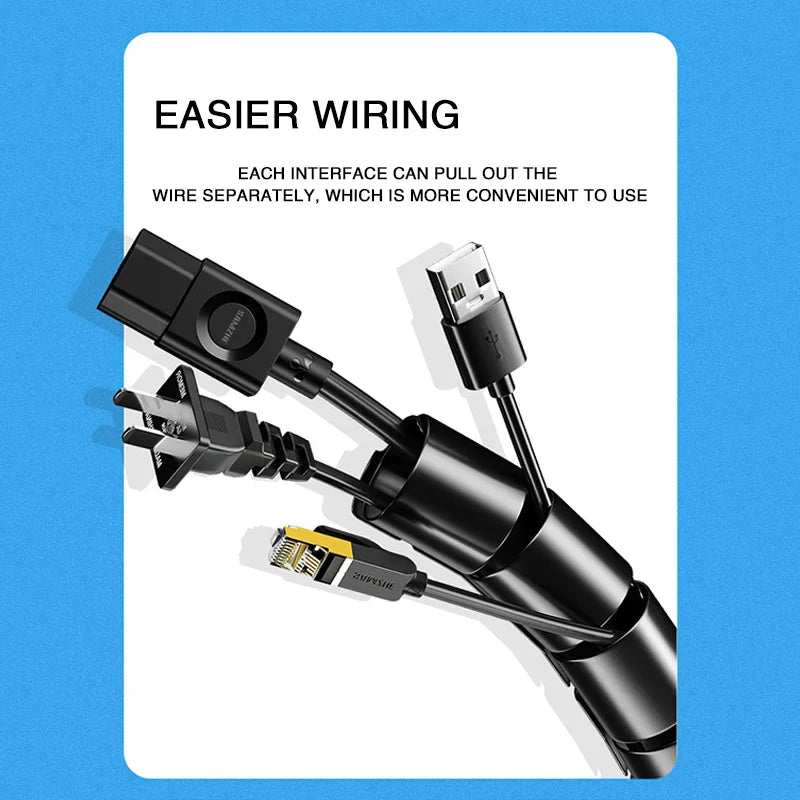 2M Spiral Cable Wire Protector Organizer Tube