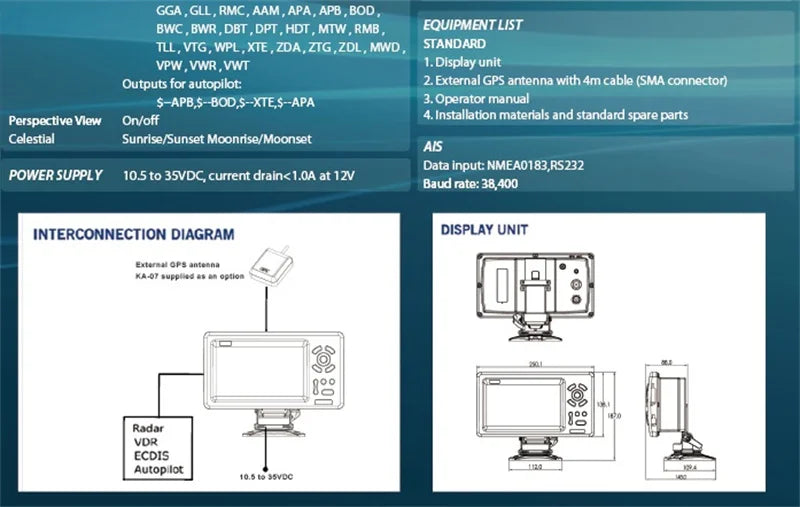 KP-39 7” ONWA Marine GPS Chart Plotter – Reliable Sea Navigation