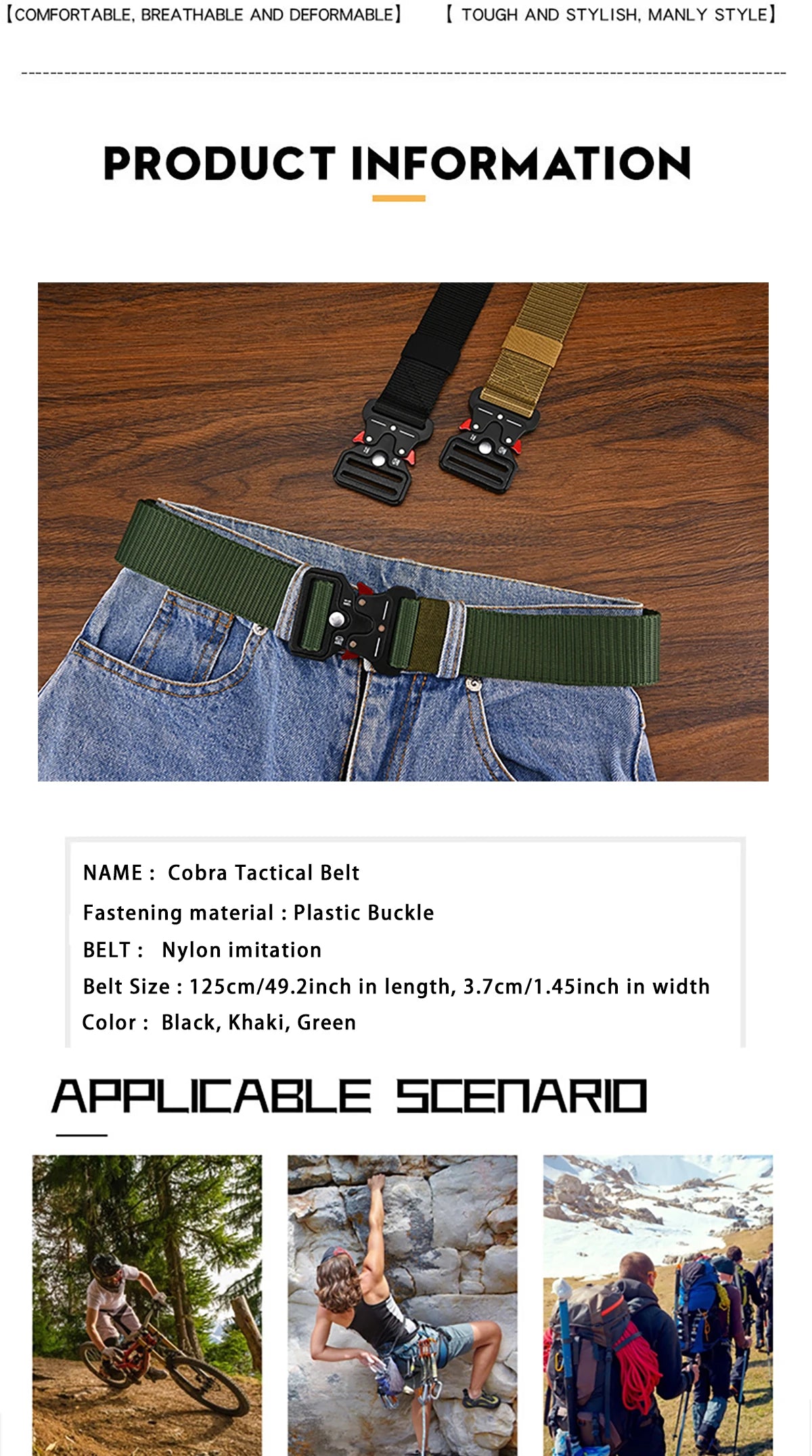 Multi-Function Outdoor Canvas Belt for Men