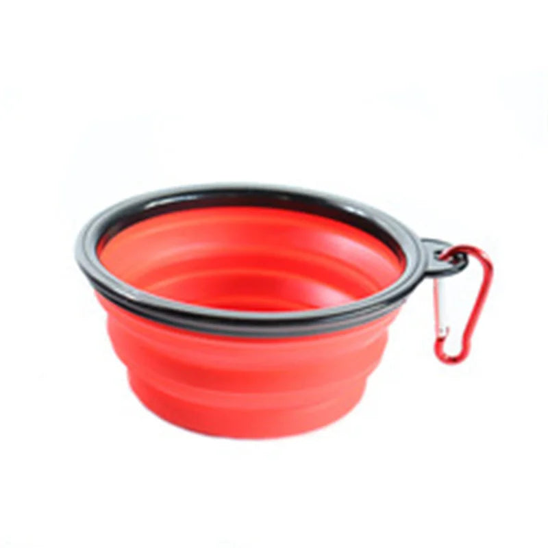 Collapsible Silicone Pet Bowl with Carabiner Clip