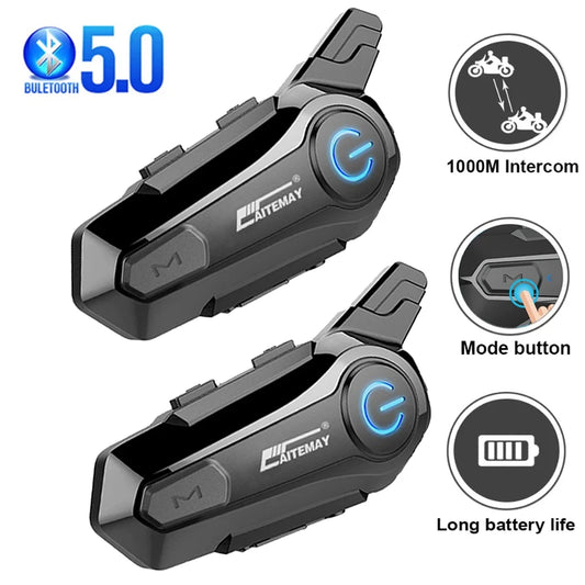 Bluetooth Motorcycle Helmet Intercom Headset 1000M