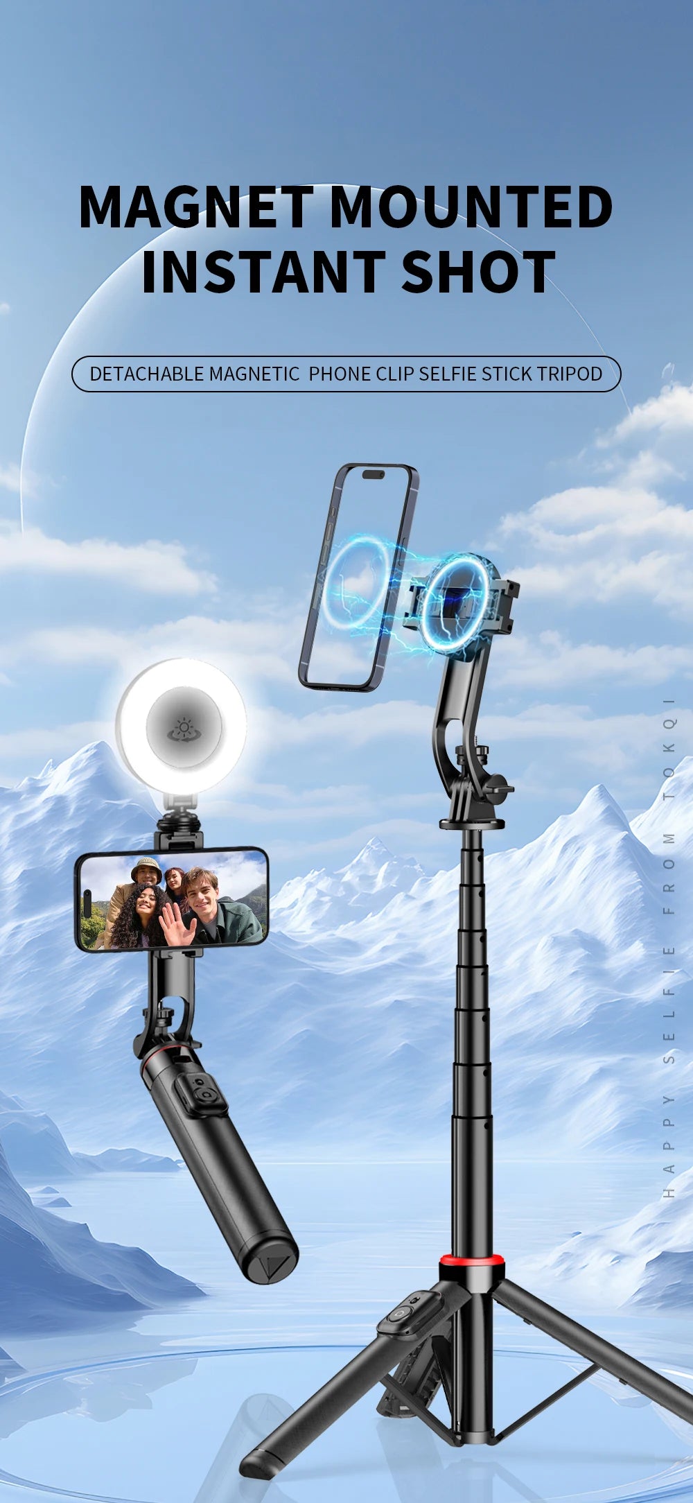 C20 Magnetic Selfie Stick Tripod – Snap, Shoot, Share Anywhere!
